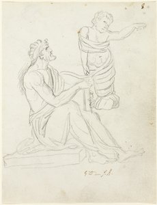 Siedzący mężczyzna i dziecko w powijakach autorstwa Jacques Louis David