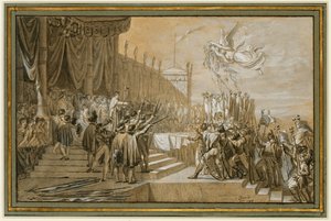 Kazanie wygłoszone przez armię do cesarza po rozdaniu ... autorstwa Jacques Louis David