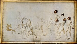 Szkic do przysięgi Jeu de Paume ... autorstwa Jacques Louis David