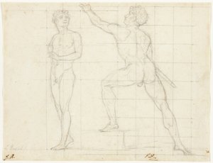 Studium dla „Rozmieszczenie orłów” autorstwa Jacques Louis David