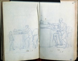 Studium do portretu Ludwika XVI i delfina. Rysunek Jacquesa Louisa Davida (1748-1825) autorstwa Jacques Louis David