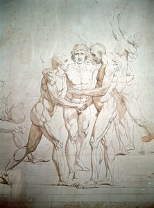 Przysięga Kortu Tenisowego niedokończona, szczegół, 1791-1792 autorstwa Jacques Louis David