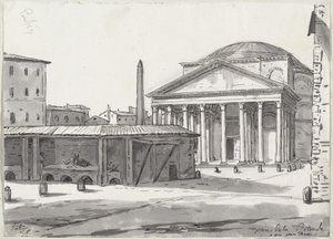 Panteon widziany z Piazza autorstwa Jacques Louis David
