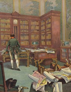 Napoleon Bonaparte konsultuje mapy w swoim gabinecie autorstwa Jacques Marie Gaston Onfray de Breville (Job)