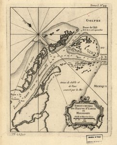 Ujścia rzek St. Louis i Missisipi. 1763 r. LOC 74693011