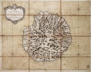 Mapa wyspy Bourbon przygotowana w depozycie map i map morskich