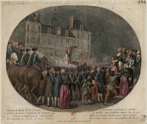 Egzekucja Thomasa de Mahy, markiza Favras 1744-1790, 18 lutego 1790 roku, autorstwa Jacques Philippe Caresme
