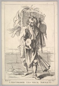 Rewers A Racomoder les Vieux Souflets Mend the Old Bellows, z Le Cri..., XVIII wiek. autorstwa Jacques Philippe Le Bas