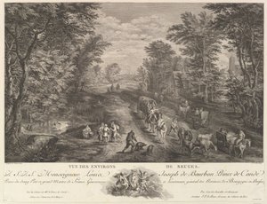 Widok na okolice Brugii Vue des environs de Bruges. autorstwa Jacques Philippe Le Bas