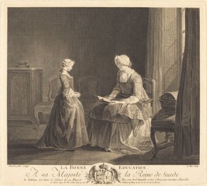 Edukacja La Bonne (Dobra Edukacja) autorstwa Jacques Philippe Le Bas after Jean Siméon Chardin