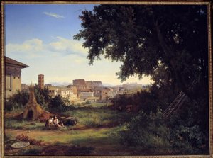 Rzym, widok na Colisee (Colosseo) Obraz Raymonda Bracassata (1804-1867) 1827 nd. 0,74x0,99 m Rouen, Muzeum Sztuk Pięknych