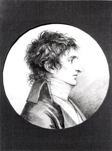Portret Luciena Bonaparte (1775-1840) ok. 1800 (czarna kreda na welinie) autorstwa Jacques Reattu
