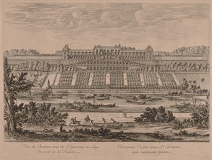 Zamek St. Germain en Laye od rzeki autorstwa Jacques Rigaud