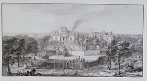 Willa Chiswick Lorda Burlingtona, od południowego wschodu (pióro i atrament z praniem na papierze)