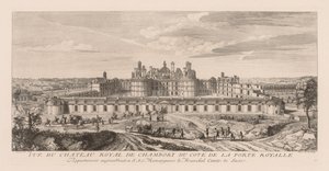 Widok na Zamek Królewski w Chambord, od strony Bramy Królewskiej autorstwa Jacques Rigaud