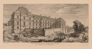 Widok na Zamek Królewski w Blois od strony wsi. autorstwa Jacques Rigaud