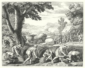 Scena żniw (grawerowanie) autorstwa Jacques Stella