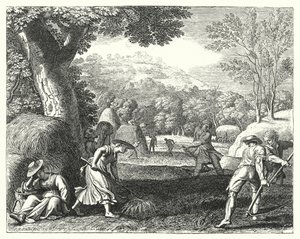 Scena żniw (grawerowanie) autorstwa Jacques Stella
