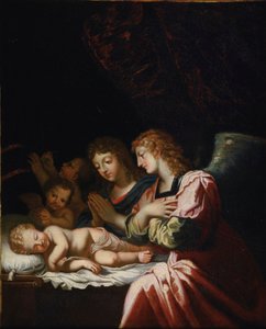 Adoracja aniołów autorstwa Jacques Stella