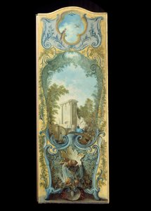 Meble: parawan malarski na papierze maruflowym Jacques de Lajoue (1686-1761) XVIII wiek autorstwa Jacques de Lajoüe