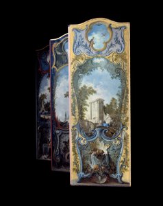 Meble: parawan malarski na papierze maruflowym Jacques de Lajoue (1686-1761) XVIII wiek