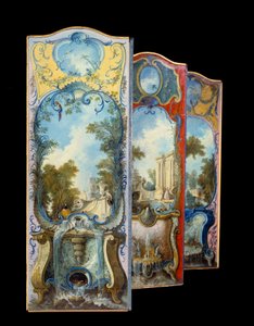Meble: parawan malarski na papierze maruflowym Jacques de Lajoue (1686-1761) XVIII wiek