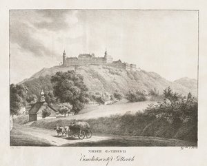 Dolna Austria, klasztor benedyktynów w Gottereich, 1819. autorstwa Jakob Alt