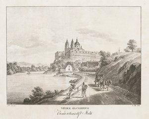 Dolna Austria, klasztor benedyktynów w Melku, 1819. autorstwa Jakob Alt