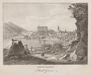 Górna Austria, miasto Grein autorstwa Jakob Alt