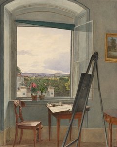 Widok z pracowni artystycznej w Alservorstadt w kierunku Dornbach, 1836