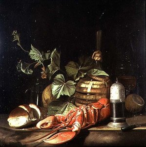 Martwa natura z homarem autorstwa Jakob Bogdani or Bogdany