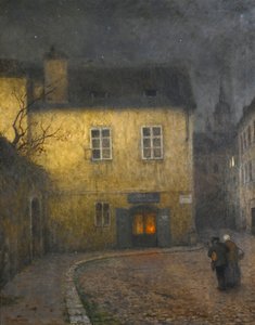 Róg ulicy w Pradze par Schikaneder, Jakub (1855-1924), ok. godz. 1900 - olej na płótnie