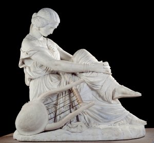 Sapho (lub Safona, VII wpne), grecki poeta starożytności. Marmurowa rzeźba Jamesa Pradiera (1790-1852)