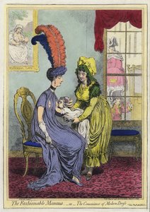 Karmienie piersią, Fashional Mamma, czyli Convenience of Modern Dress (kolorowy grawerunek)