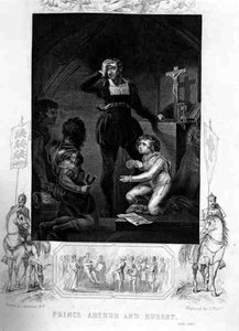 Książę Artur i Hubert, w Królu Janie Williama Szekspira (1564-1616) sztychowanego przez J. Rogersa (rycina)