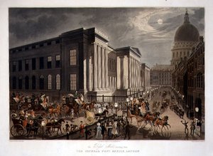 The Royal Mails Począwszy od General Post Office, Londyn, grawerowane przez R. G. Reeves (fl.1811-37), wyd. autorstwa Thomasa McLeana