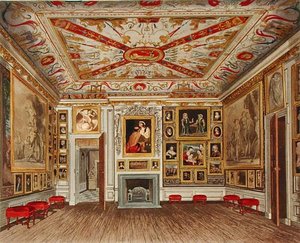Komnata Obecności, Pałac Kensington, z „Historii rezydencji królewskich”, ryty Daniel Havell (1785-1826), William Henry Pyne (1769-1843)
