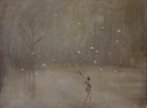 Burza śnieżna (olej na płótnie) autorstwa James Abbott McNeill (after) Whistler