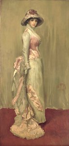 Harmonia w kolorze różowym i szarym: Lady Meux autorstwa James Abbott McNeill (attr.to) Whistler