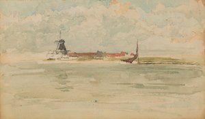Mała czerwona nuta - Dordrecht, 1884. autorstwa James Abbott McNeill Whistler