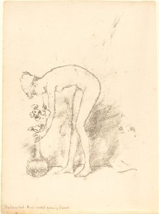 Nagi model układający kwiaty, ok. 1930 r. 1892. autorstwa James Abbott McNeill Whistler