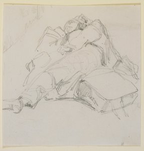 Mężczyzna śpiący na stosie bagażu, 1858. autorstwa James Abbott McNeill Whistler
