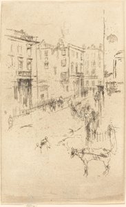 Ulica Alderneya, ok. godz. 18801881. autorstwa James Abbott McNeill Whistler