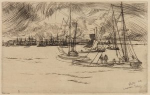 Amsterdam, z Tolhuis, 1863. autorstwa James Abbott McNeill Whistler