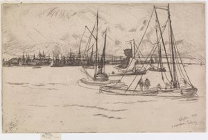 Amsterdam, z Tolhuis, 1863. autorstwa James Abbott McNeill Whistler