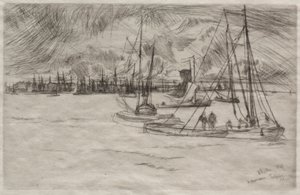Amsterdam z Tolhuis, 1863. autorstwa James Abbott McNeill Whistler