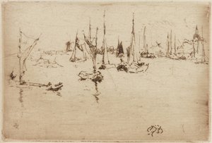 Barki, Dordrecht, 1884. autorstwa James Abbott McNeill Whistler
