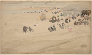 Scena na plaży, prawdopodobnie 1885 (akwarela) autorstwa James Abbott McNeill Whistler