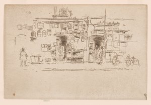 Klatki dla ptaków, Chelsea, ok. 1886-88 (akwaforta; tusz na papierze) autorstwa James Abbott McNeill Whistler