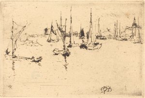 Łodzie, Dordrecht, 1884. autorstwa James Abbott McNeill Whistler